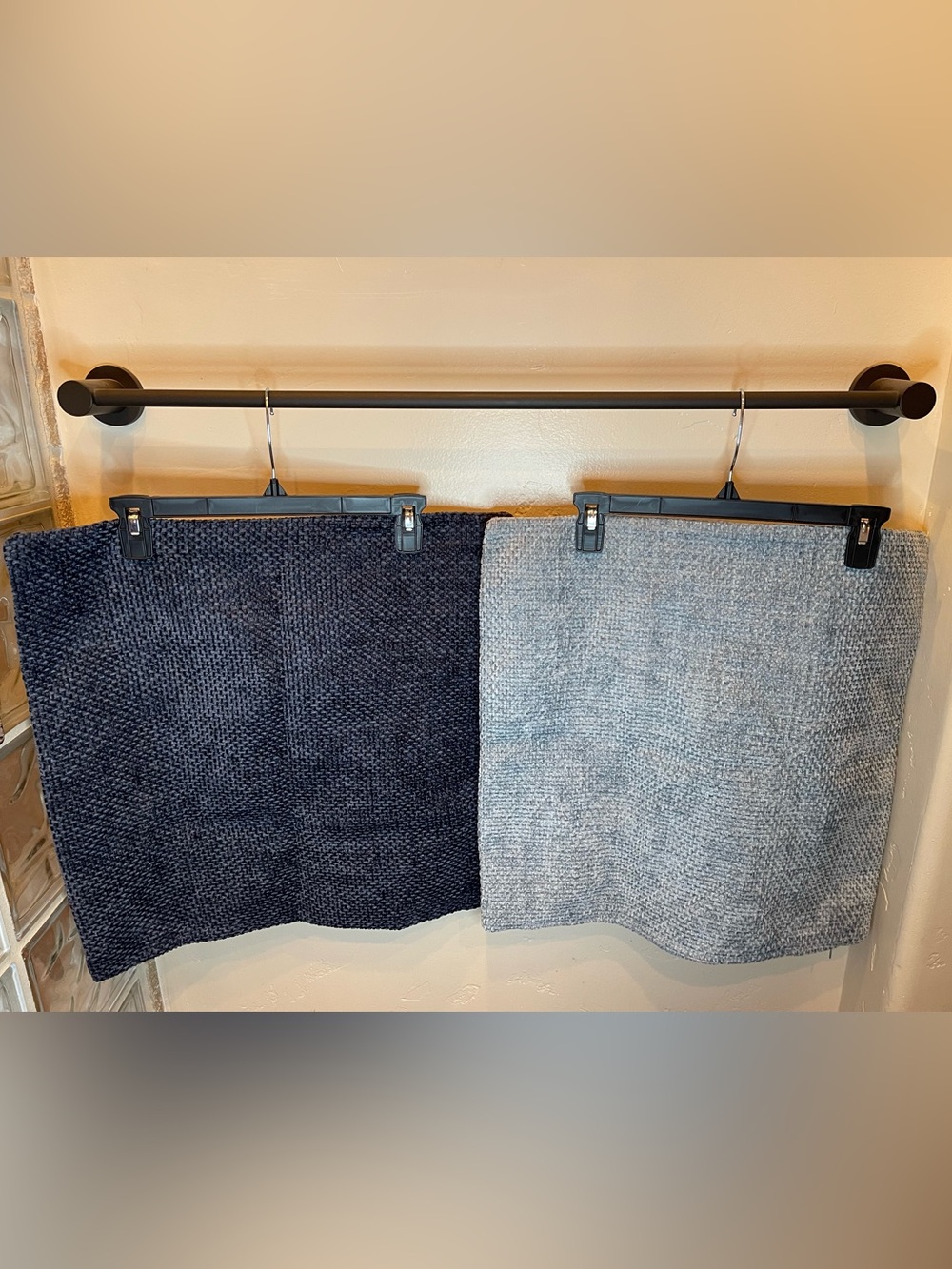 New set of 2 - 20 x 20 pillow covers. 1 light blue + 1 dark blue. Soft corduroy